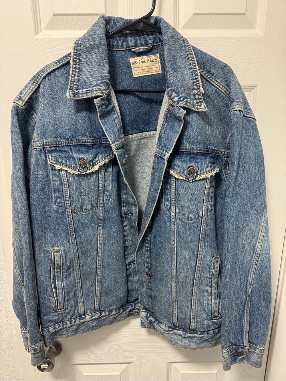 We The Free Light Blue Denim Trucker Jacket
